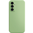 Carcasa pentru Samsung Galaxy A15, Silicone Lite, verde + sticlă 9H