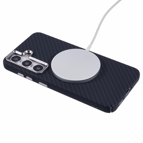 Carcasa pentru Samsung Galaxy S25+ Plus, Carbon Fiber MagSafe, negru