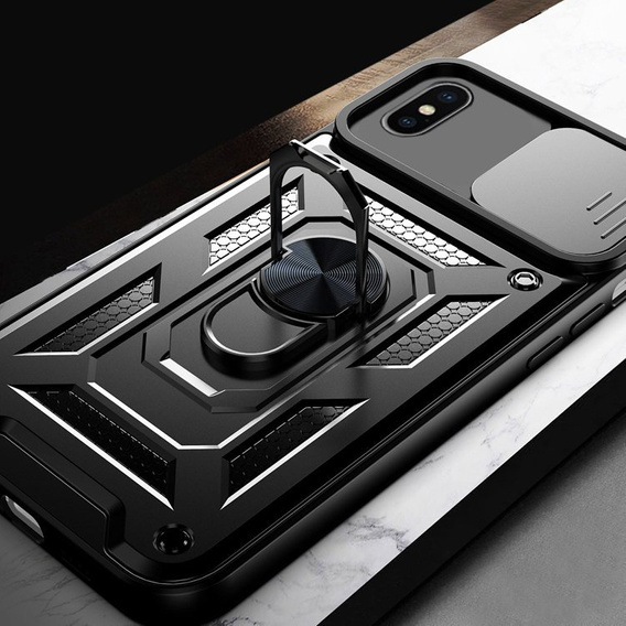 Husă blindată pentru iPhone XS MAX, CamShield Slide, negru