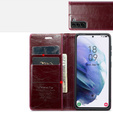 Carcasă flip CASEME pentru Samsung Galaxy S21, Waxy Textured, roșu