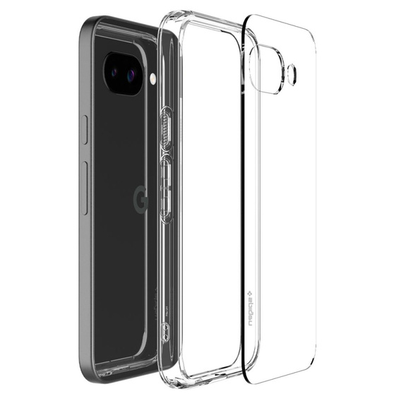 Carcasa Spigen pentru Google Pixel 9A, Ultra Hybrid, transparentă + sticlă temperată 9H