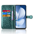 Husa cu clapetă pentru Realme Note 70T 4G, Wallet Rhombus, verde