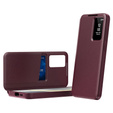 Husă cu clapetă pentru Samsung Galaxy S25+ Plus, Smart View Wallet, maroon