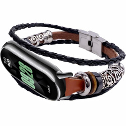 Curea din piele pentru Xiaomi Smart Band 10 / 9 / 8, maro