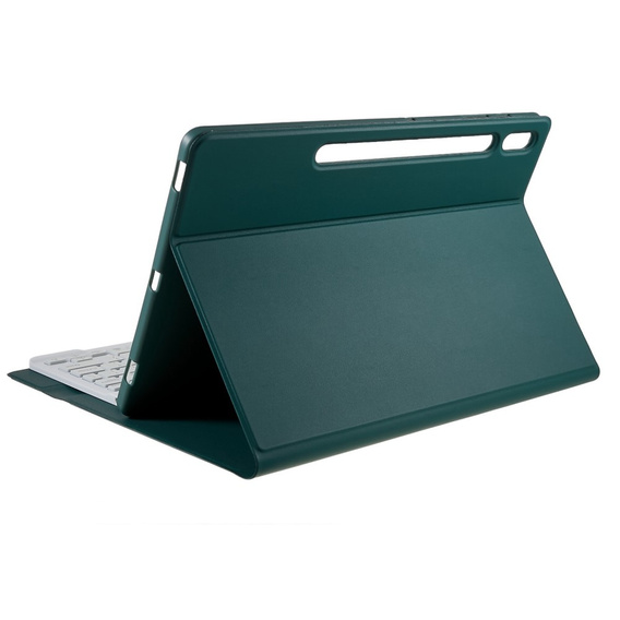 Carcasă + tastatură Galaxy Tab S7+ Plus / S8+ Plus /S7 FE T730 T733, Pen Slot, verde