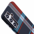 Carcasa pentru Samsung Galaxy S25+ Plus, Carbon Fiber MagSafe, albastru / roșu