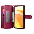 Cu clapetă pentru Oppo Reno 13 5G, Wallet Zipper Pocket, roșu