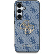 GUESS Huse pentru Samsung Galaxy S25, 4G Big Metal Logo, albastru