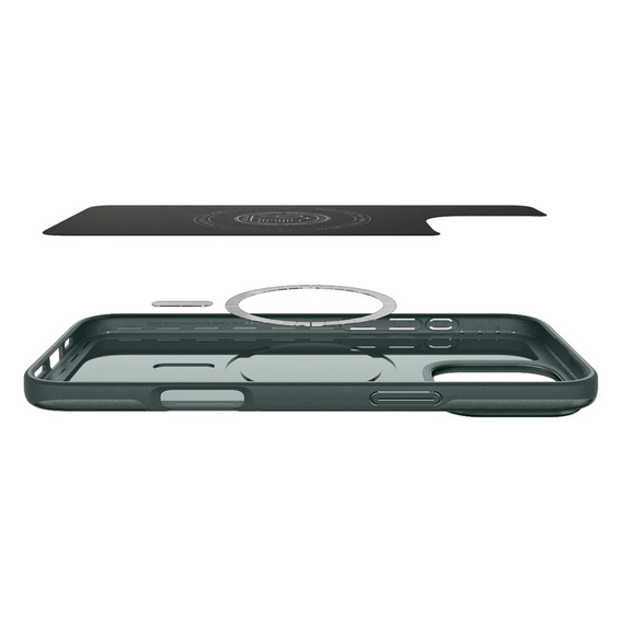 Carcasa Spigen pentru iPhone 16 Pro, Thin Fit Mag, verde + sticlă temperată 9H