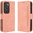 Cu clapetă pentru Oppo Reno 12 Pro, Card Slot, roz