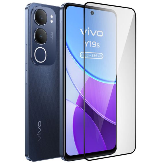 Sticlă călită 3D pentru Vivo Y19s, cadru negru