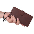 Cu clapetă pentru Realme C67, Leather Wallet, maro