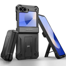Husa blindată pentru Samsung Galaxy Z Flip7 FE / Z Flip6, Dexnor Clip Holder, negru