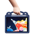 Husă pentru copii pentru iPad 10.2" 2021/2020/2019 (9/8/7 gen.) / Air 10.5" 2019 (3 gen.), Cute Patterns, cu suport, albastru închis