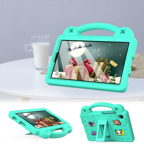 Husă pentru copii pentru Samsung Galaxy Tab A11 / A9, Cute Patterns, cu suport, verde