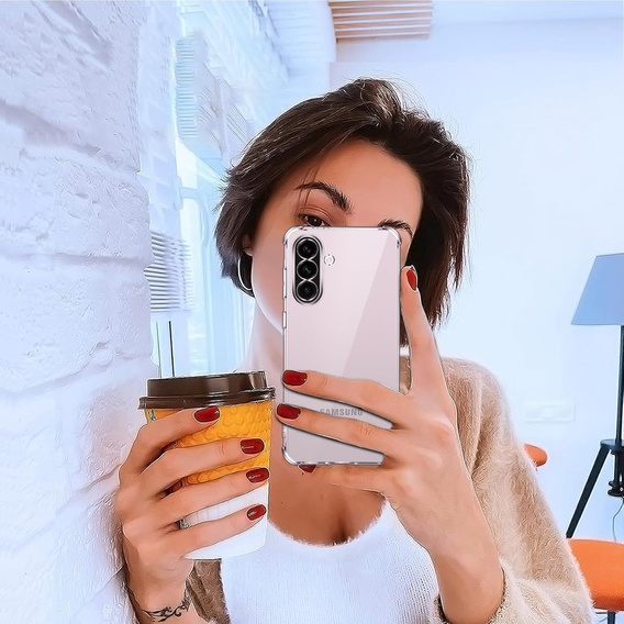 Carcasă pentru Samsung Galaxy A56, Erbord Dropproof, transparentă + Sticlă