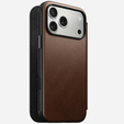 Husă Nomad pentru iPhone 17 Pro Max, Folio din piele modernă, maro