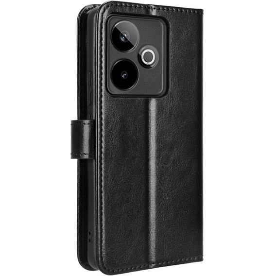 Cu clapetă pentru Realme GT 7 / 7T, Crazy Horse Wallet, negru