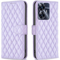 Cu clapetă pentru Realme C55, Wallet, BINFEN COLOR, violet