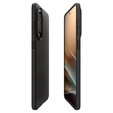 Carcasa Spigen pentru Samsung Galaxy S25 Edge, Liquid Air, negru + 9H Tempered Glass
