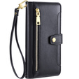 Cu clapetă pentru Motorola Moto G73 5G, Wallet Zipper Pocket, negru