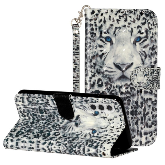 Cu clapetă pentru Samsung Galaxy A35 5G, Wallet, Leopard