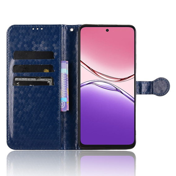Husa cu clapetă pentru Oppo A5 Pro 5G, Wallet Rhombus, albastru
