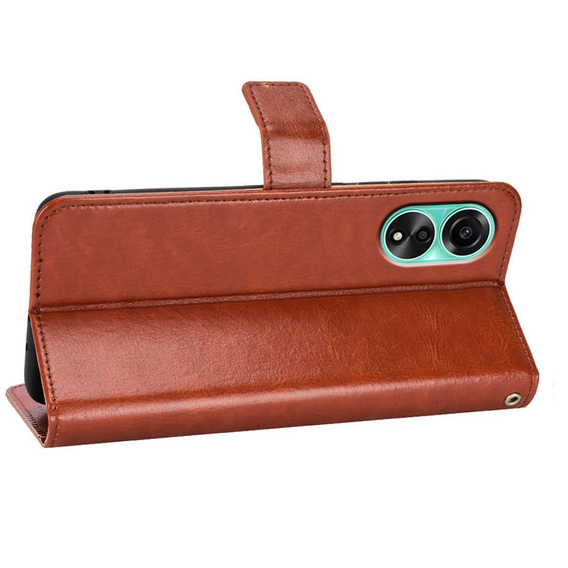 Cu clapetă pentru Oppo A98 5G, Crazy Horse Wallet, maro