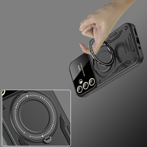 Husă blindată pentru Samsung Galaxy A55 5G, Magnetic Ring, negru