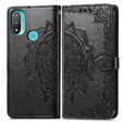 Cu clapetă pentru Motorola Moto E20/E30/E40, Mandala, negru