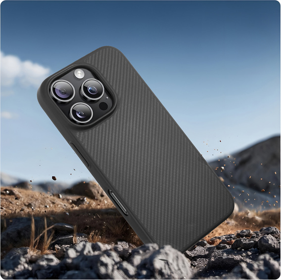 Husă pentru iPhone 16 Pro, Aramid Fiber Cover, negru