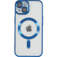 Husă pentru iPhone 14, Electro MagSafe, albastru + Sticlă pentru ecran