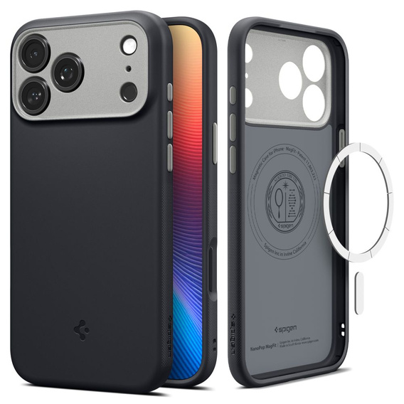 Carcasă Spigen pentru iPhone 17 Pro Max, Nano Pop Mag MagSafe, Black Sesame