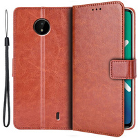 Cu clapetă pentru Nokia C10 / C20, Crazy Horse Wallet, maro