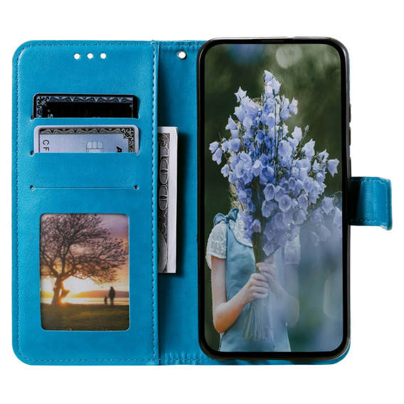 Cu clapetă pentru Realme 12 Pro 5G / 12 Pro+ 5G, Mandala, albastru