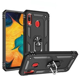 Husă blindată pentru Samsung Galaxy A40, Nox Case Ring, negru
