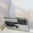 Husă pentru Samsung Galaxy A54 5G, Glitter Rabbit, cu suport glisant, negru
