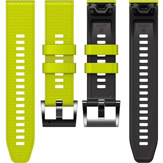 Curea de silicon pentru Garmin Fenix 7 / Forerunner 965 / 955 / 945 / 935, galben / negru