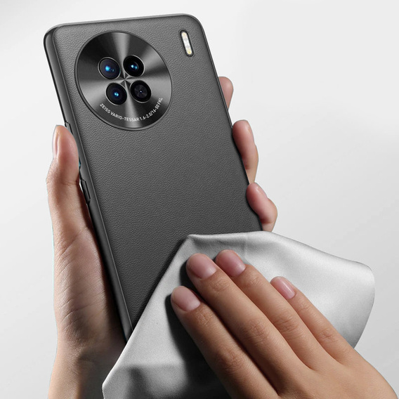 Husă din piele pentru Vivo X90 Pro 5G, leather hybrid, negru
