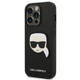 Karl Lagerfeld Huse pentru iPhone 14 Pro Max, Saffiano Karl's Head Patch, negru