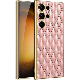 Husă pentru Samsung Galaxy S24 Ultra, Leather Rhombus, roz