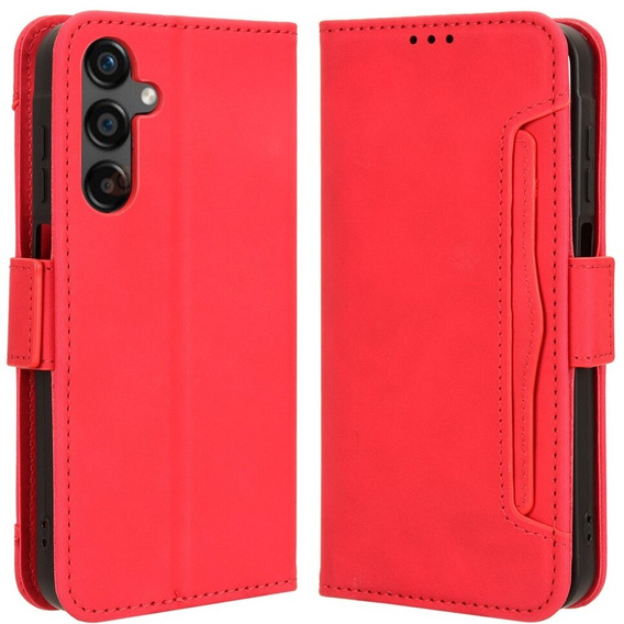 Cu clapetă pentru Samsung Galaxy A25 5G, Card Slot, roșu