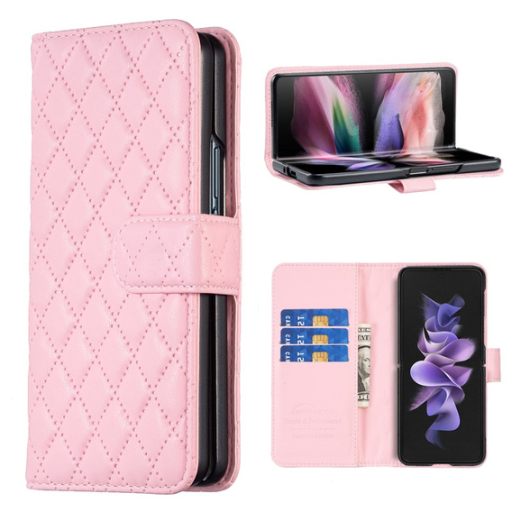 Cu clapetă pentru Samsung Galaxy Z Fold6 5G, Wallet, BINFEN COLOR, roz
