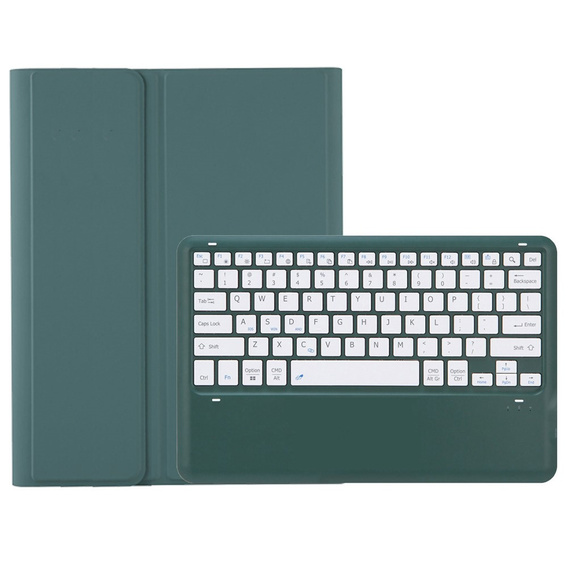 Carcasă + tastatură Samsung Galaxy Tab S9+, Leather Pen Slot, verde închis