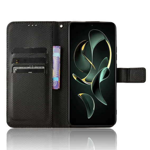 Husă flip pentru Xiaomi 13T / 13T Pro / Redmi K60 Ultra, Smart Magnet, negru