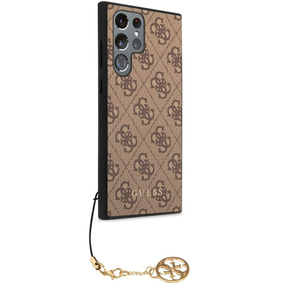 GUESS Huse pentru Samsung Galaxy S22 Ultra, 4G Charms Collection Hardcase, maro