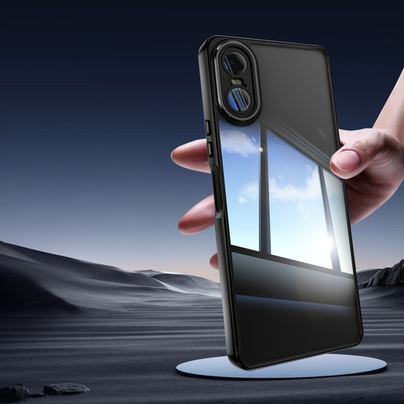 Carcasă pentru Sony Xperia 10 VI, Fusion Hybrid, cu protecție pentru camera foto, transparent / negru
