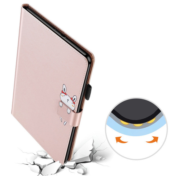 Husă pentru Samsung Galaxy Tab A7 Lite 8.7, cu clapetă, animal, roz