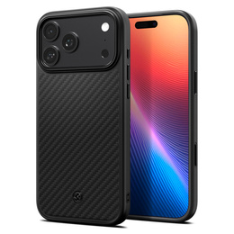 Carcasă Spigen Enzo Aramid MagSafe pentru iPhone 17 Pro, negru carbon