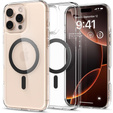 Carcasă MagSafe Spigen pentru iPhone 16 Pro Max, Ultra Hybrid, transparentă + 9H Tempered Glass